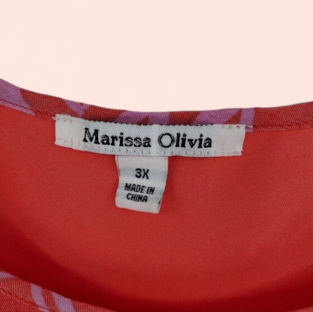 Marissa Olivia Red/Pink Print Sleeveless Maxi Dress SIZE 3X - Picture 10 of 12